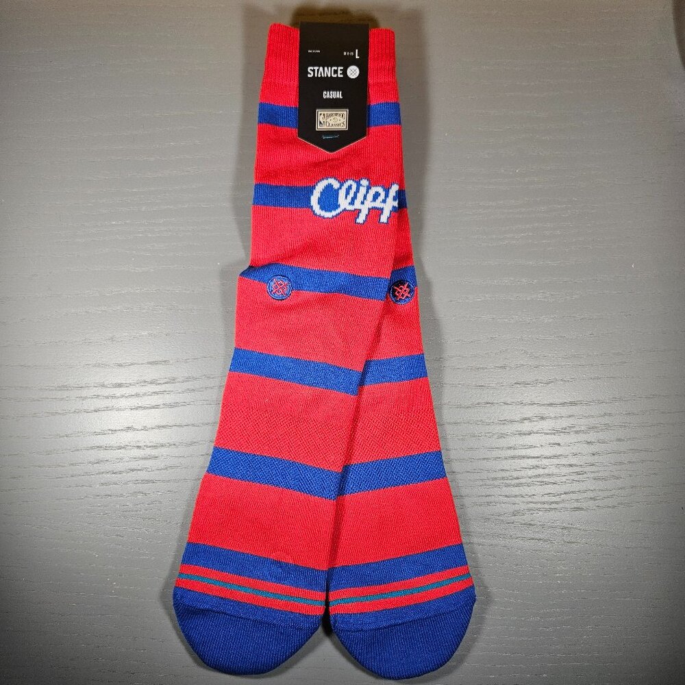 Stance NBA Hardwood Classics LA Clippers Crew Socks Men's Size Large (9-13) Red